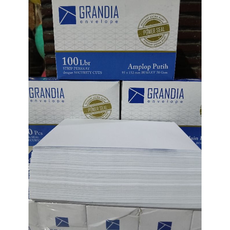 

GRANDIA Amplop Putih PEREKAT EXTRA KUAT ukuran 95x152 PERSLOP 5pack 500pcs