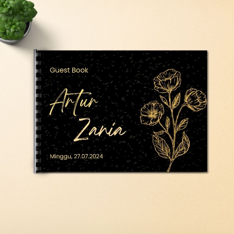 

Buku Tamu Pernikahan Black cover, / Buku Tamu khitanan/ Buku Tamu ulang tahun guest book, wedding book isi 340 nama