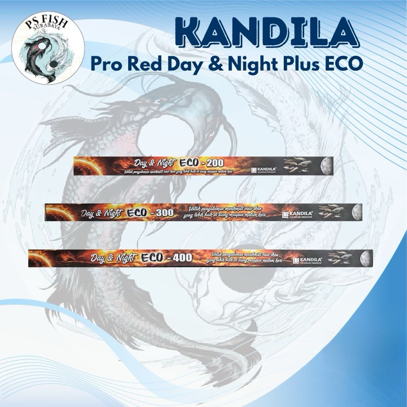 Kandila Pro Red Day n Night PLUS ECO Series T4 WRGB 3 Mode Lampu Celup Aquarium UVA UVB [ PS FISH ]