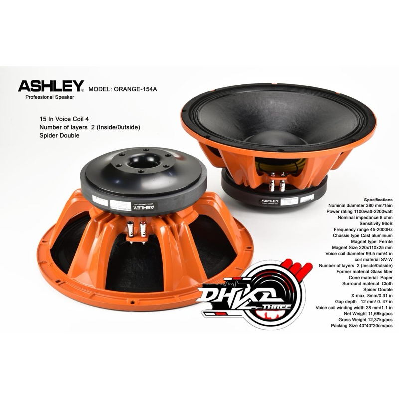 SPEAKER ASHLEY 154A ORANGGE / SPEAKER ASHLEY 154 A ORANGE / Speaker Ashley 154A Orange / speaker ash