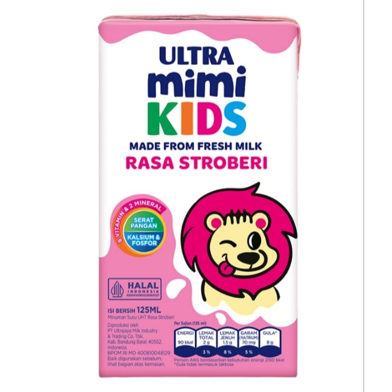 

ULTRA Mimi Kids Susu UHT cair Stroberi 125 ml