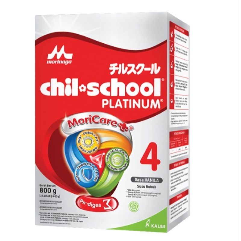 Morinaga Chil-school gold platinum 4 susu bubuk rasa vanila 800 gram untuk anak usia di atas 3 tahun