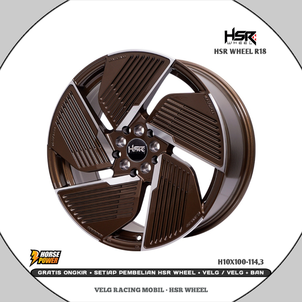 Velg R18 • Mobil 5 Baut Roda • Hsr Raijua • Double Pcd 5x100 / 5x114,3 • Hsr Wheel