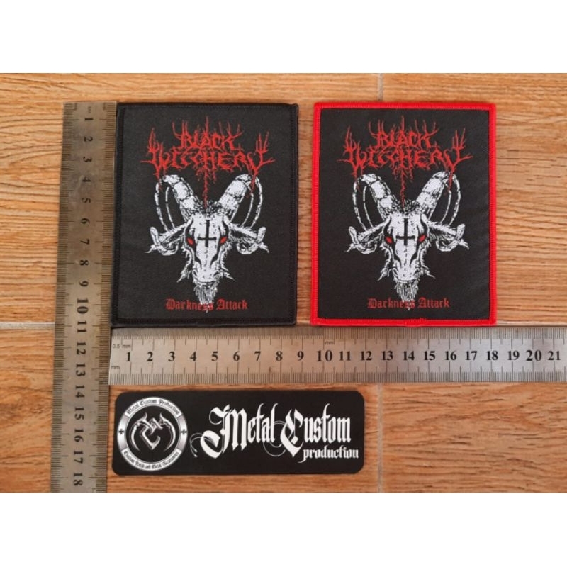 Woven Patch Black Wichery / Emblem Band Jahit / Emblem Band Metal / Woven Patch Logo Band Metal