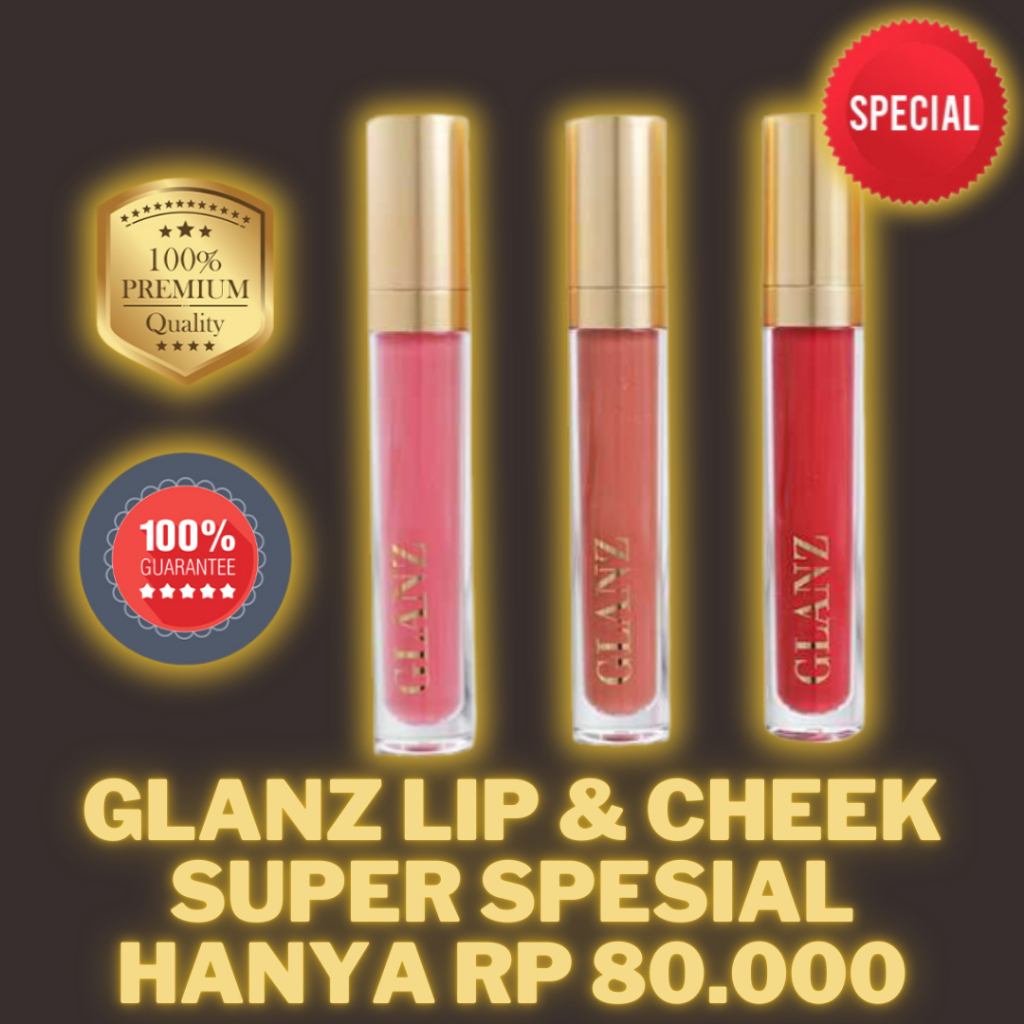 Glanz Lip and Cheek Cream Lipstik ada 8 Varian Warna Senyawa Anti Aging KK Indonesia