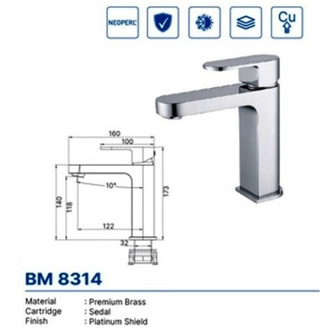 BASIN MIXER DEKKSON BM 8314 CP Brass Faucet Mix Hot And Cold Basin Tap Dekson BM 8314 Kran Faucet Ai