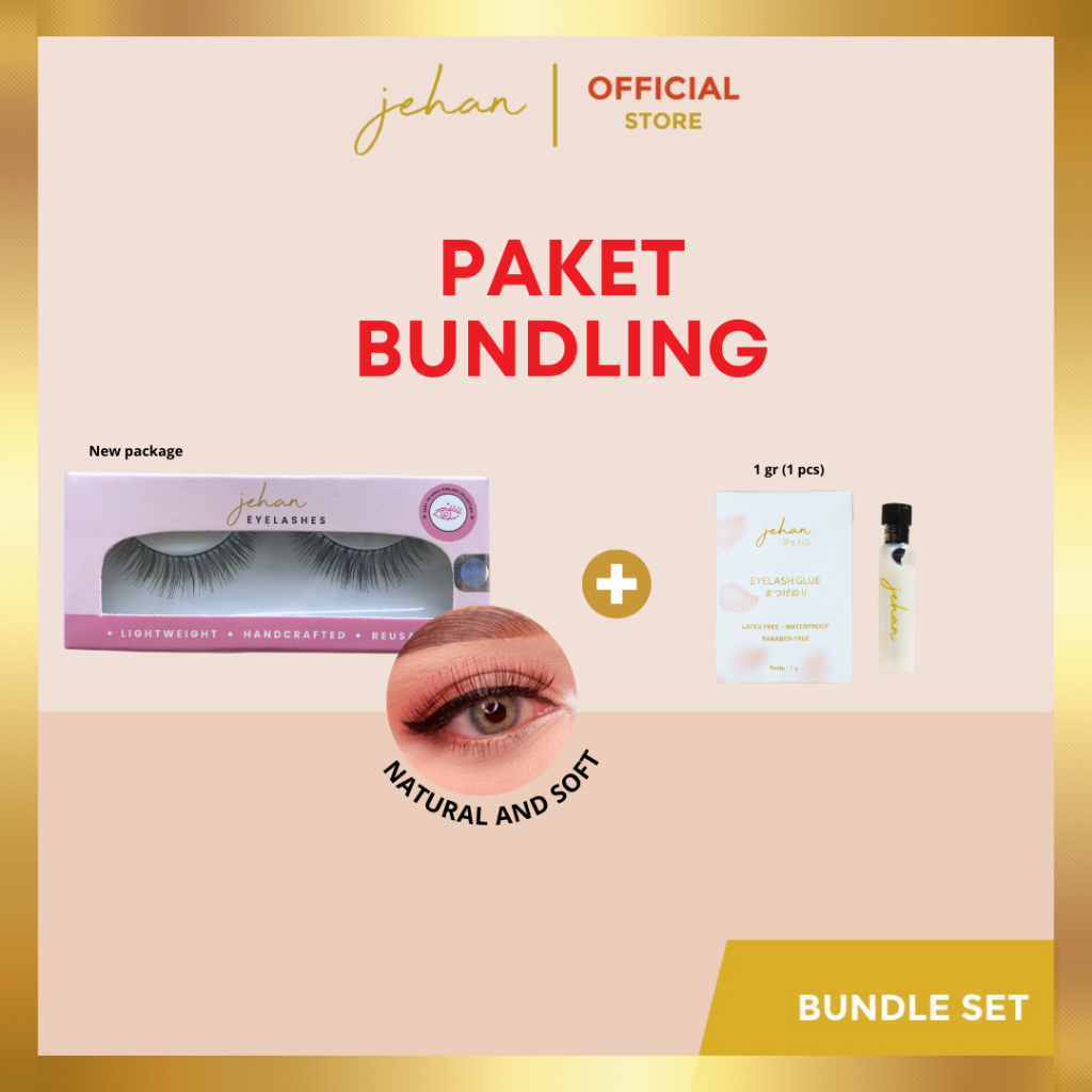 Paket Bundling Jehan Eyelashes Natural Naomi | Bulu Mata Palsu