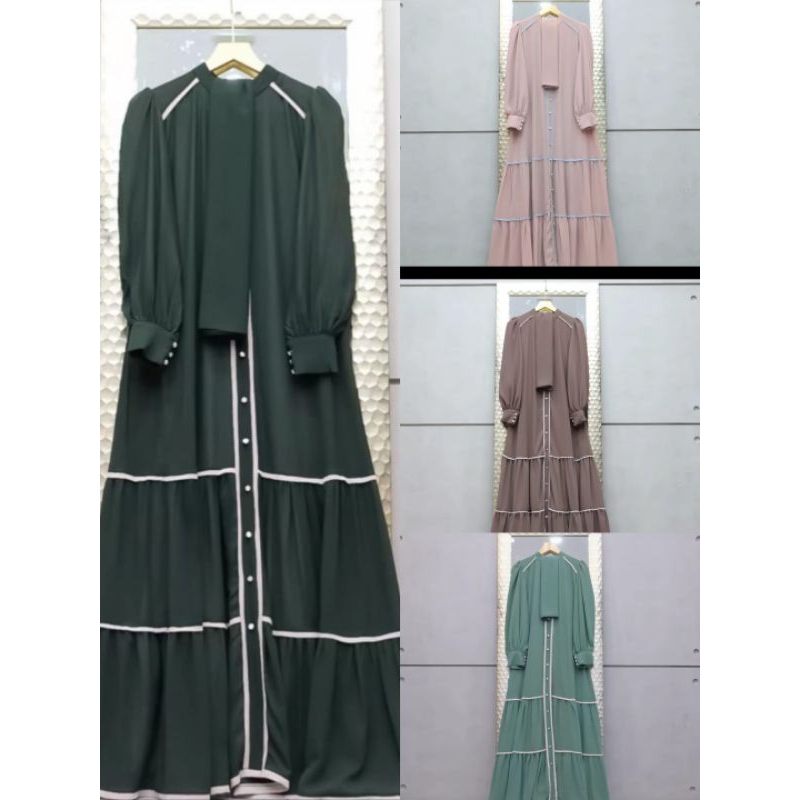 FA_Butik: Set Gamis Ceruty Premium FREE Khimar MURAH