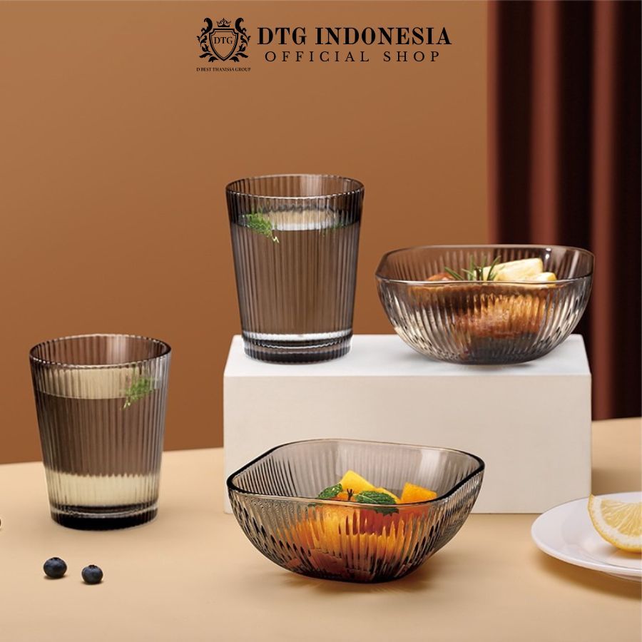 DTG - Mangkuk Set Gelas Peralatan Makan Bahan Kaca Premium Mangkuk mini