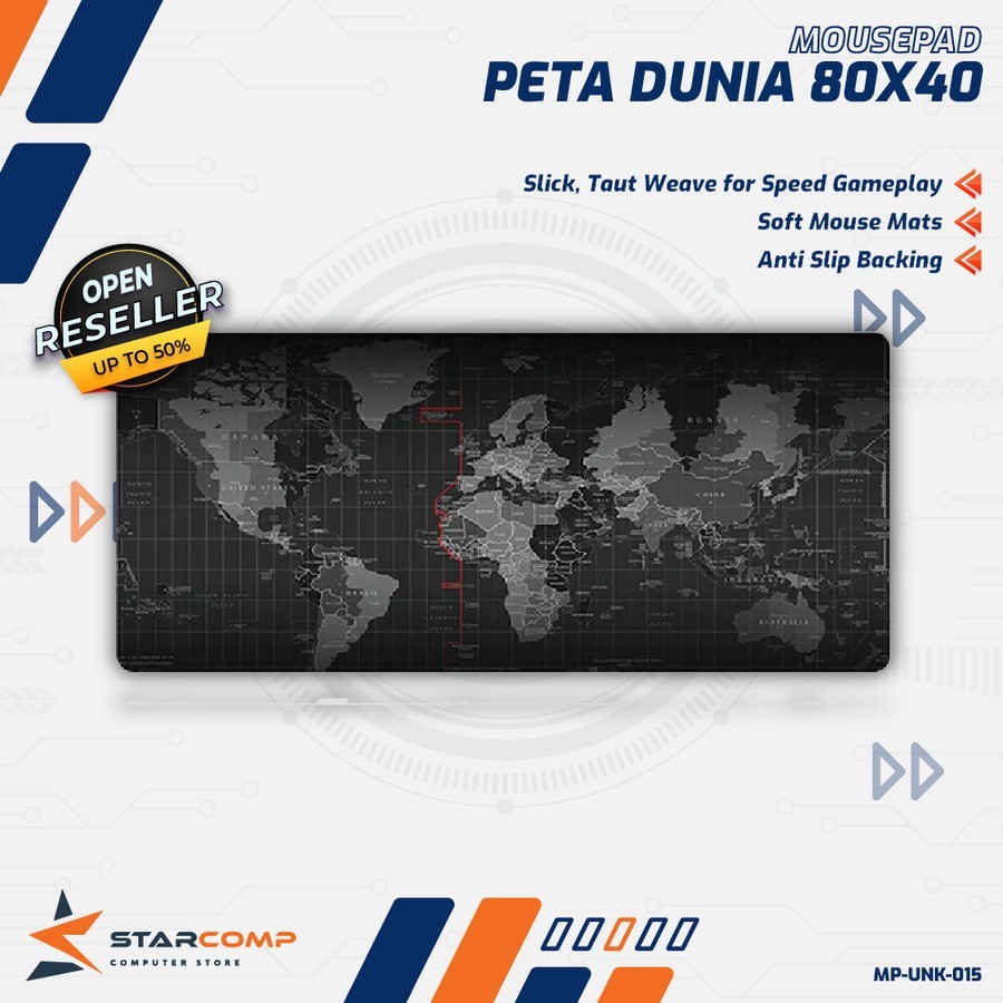 MousePad Peta Dunia 80x40 | 80x30 | 60x30| 30x25 cm - Mouse Pad