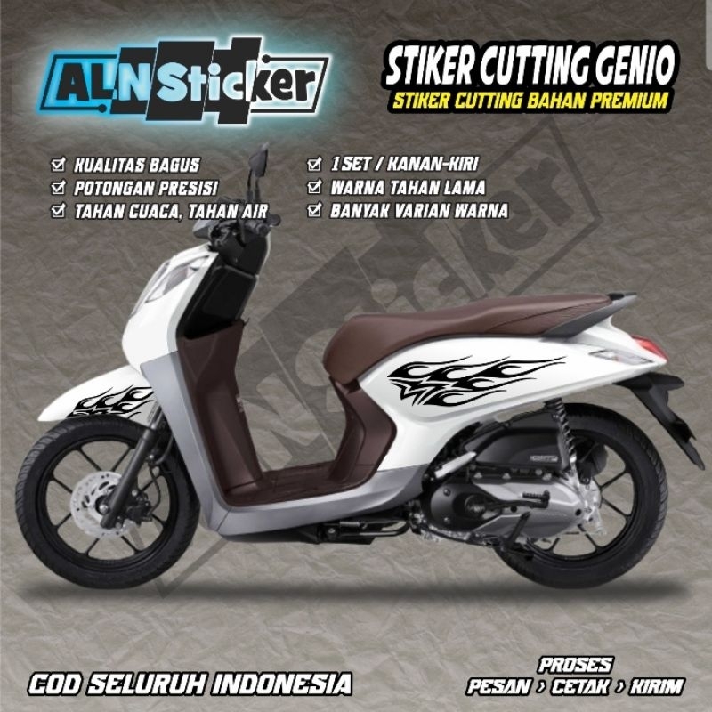 stiker cutting api untuk motor Genio / striping api untuk motor Genio keren termurah