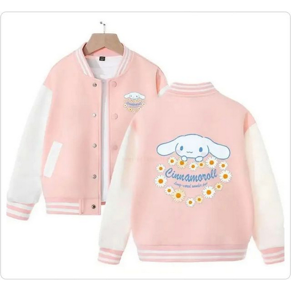 Cute Cinnamoroll Jacket Baseball Varsity Anak-anak