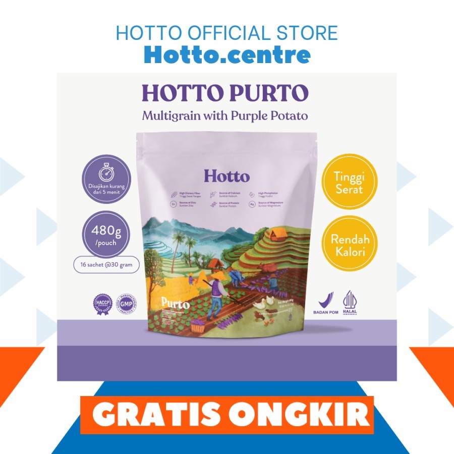 

HOTTO PURTO POUCH MULTIGRAIN PLUS UBI UNGU ( 16 SACHETS )