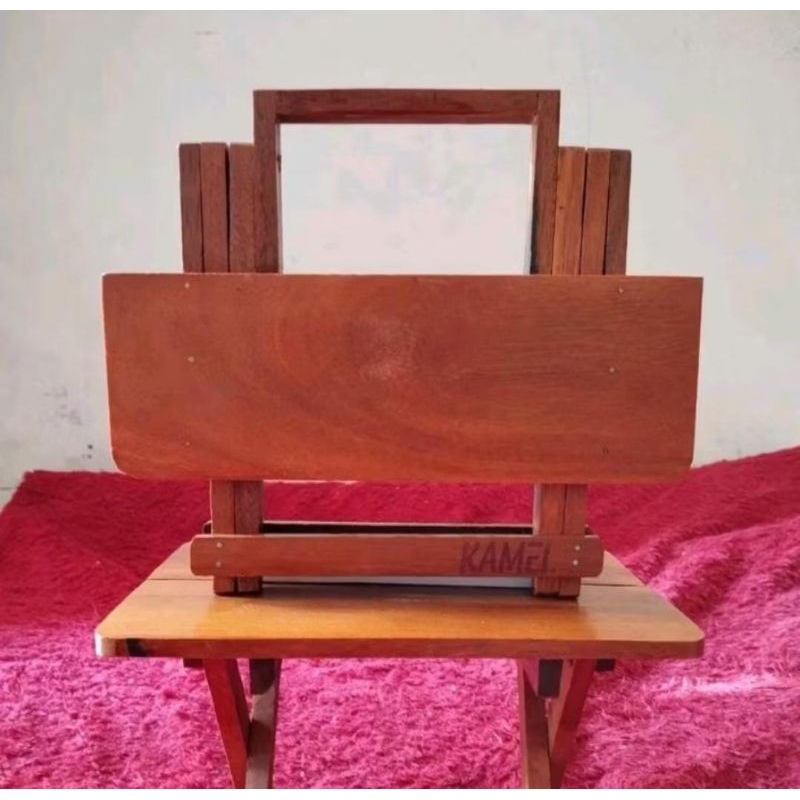 Mejal Lipat Ulin Mini Rehal Ulin / Kayu Besi Mini Ukuran Lebar ±25cm