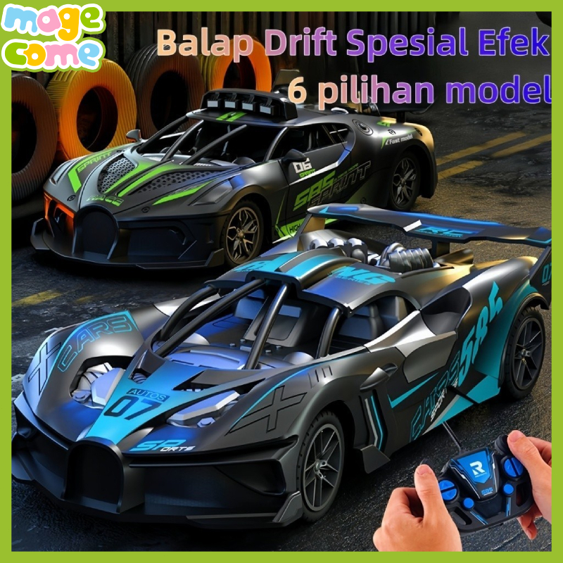 Ready USB Buga Mobil Remote Control RC Drift Car Kecepatan Tinggi Mobil Racing 1:18 LED Light Speed 