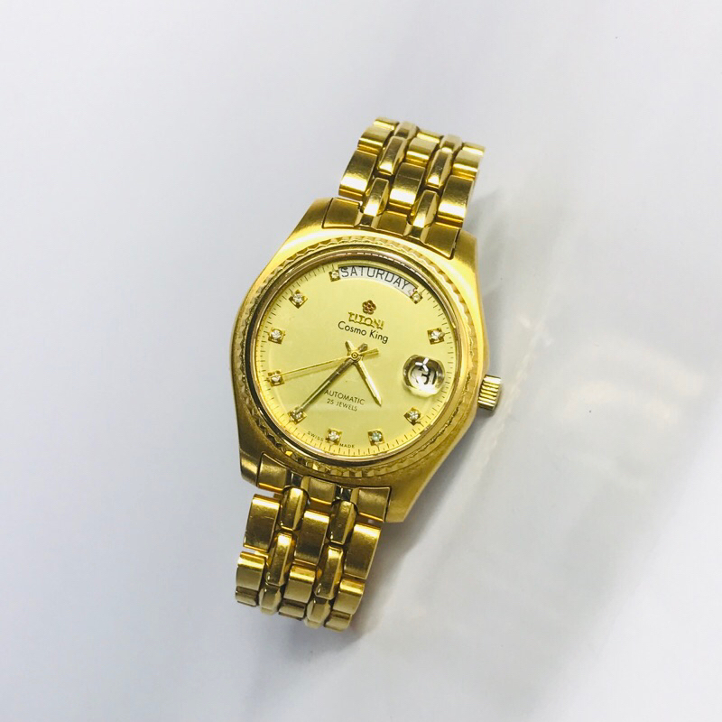 Jam titoni cosmo king 777 daydate automatic president seal gold original swiss made