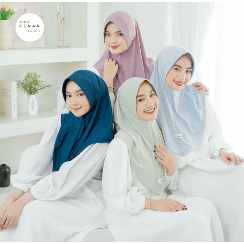 (BISA COD)KENAN HIJAB ORIGINAL Size M Dzevada-Daily jilbab bergo instan jersey premium