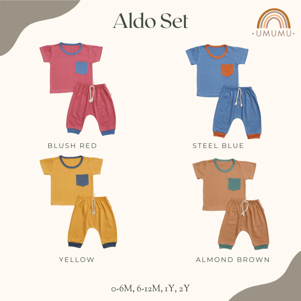 UMUMU Aldo Set - Setelan Lengan Pendek Celana Panjang Anak Laki Laki