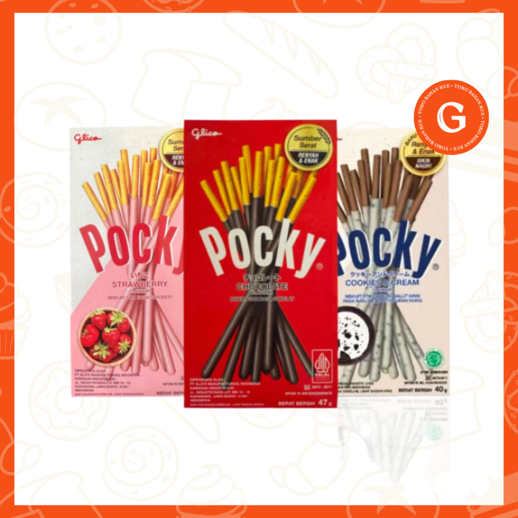 

Glico Pocky Biskuit | Pocky Coklat, Strawberry, Matcha dan Cookies and Cream