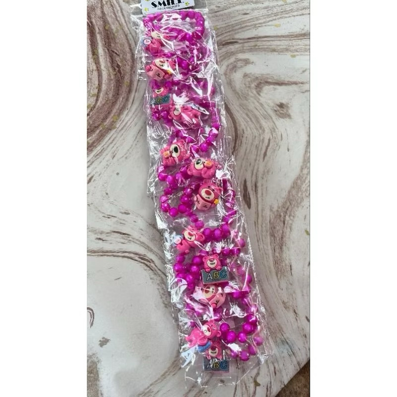 [CUTIEBABY] Gelang Karet Anak Warna Pink Motif Beruang Pink