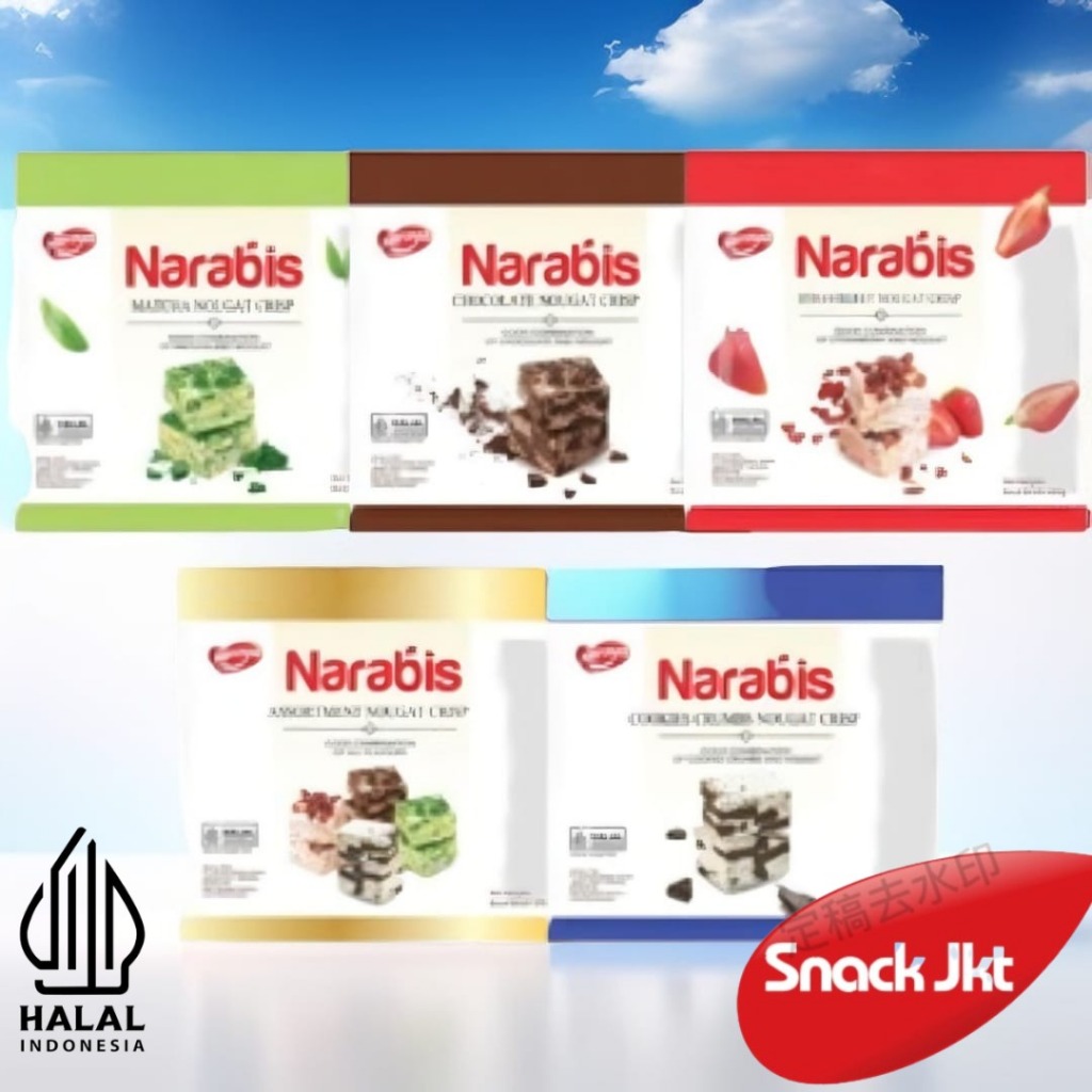 

[toko snack jkt] [ HALAL ] Naraya Narabis Nougat Crispy 5 Varian Rasa / Snowflake Nougat Crispy 200g/90g