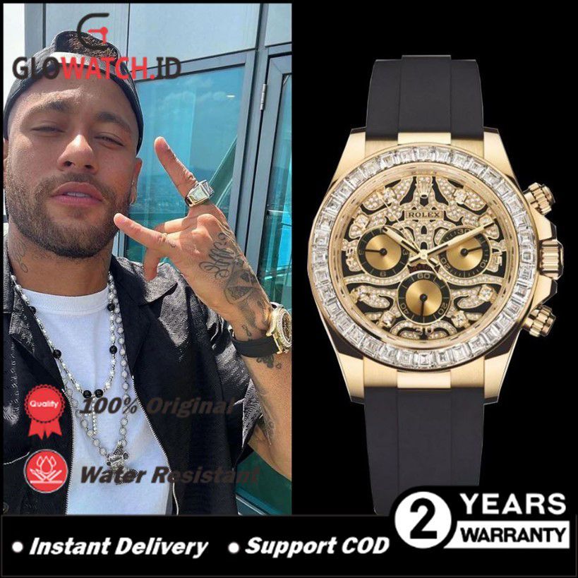[Promo] Jam Tangan Pria Rolex 116588TBR & 116589TBR Daytona "Eye Of The Tiger" Rubber Strap Mirror 1
