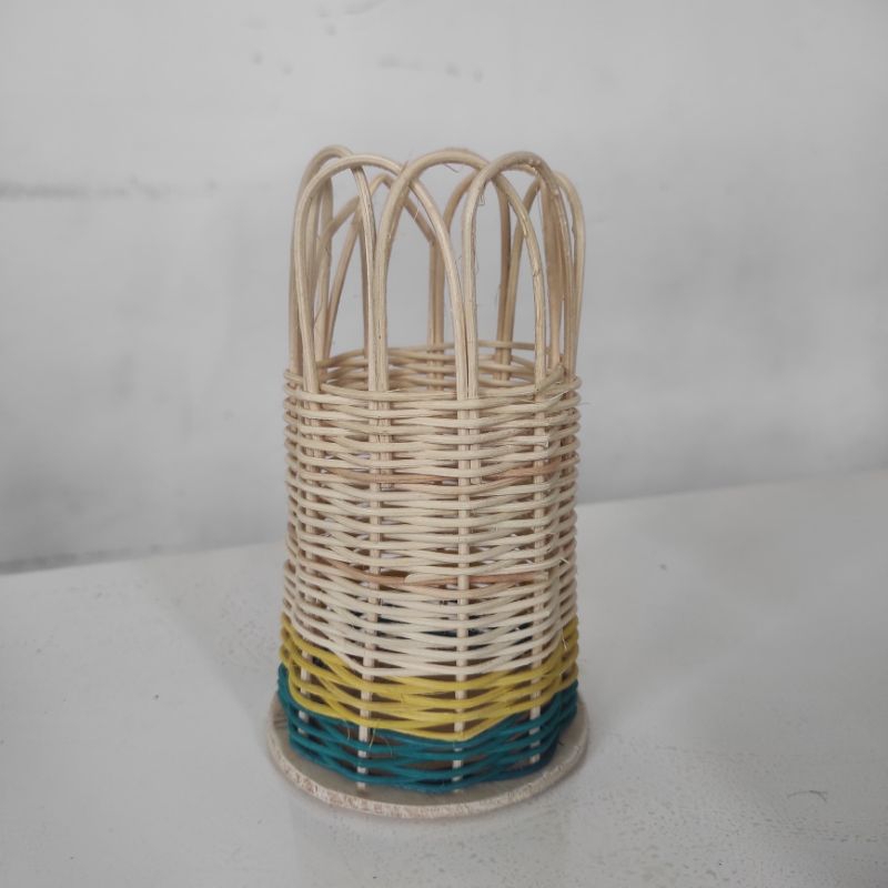 BAHAN ANYAMAN ROTAN SIAP RAKIT JADI TEMPAT PENSIL, KERANJANG MINI, MANGKOK MINI DAN BOBOKO MINI