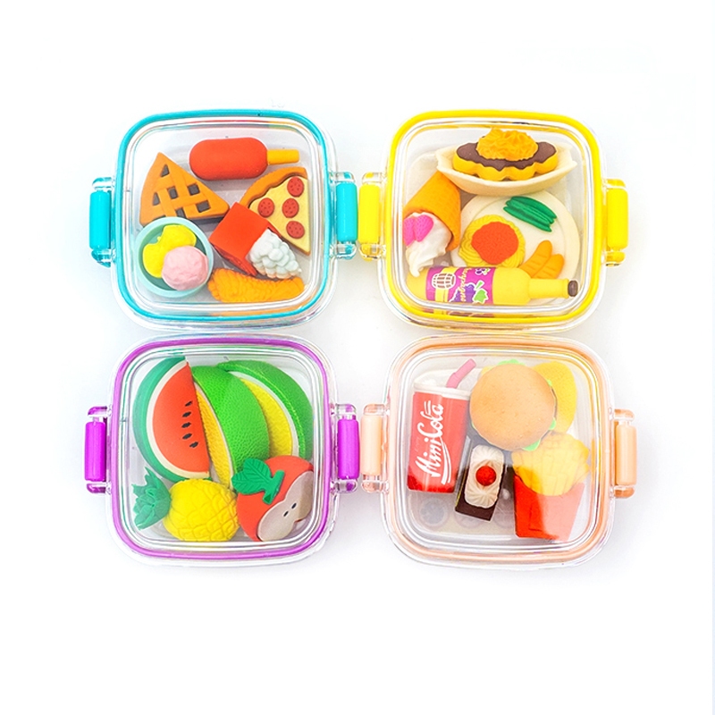 

8611 Penghapus karakter makanan buah pizza fries sensory play mainan anak