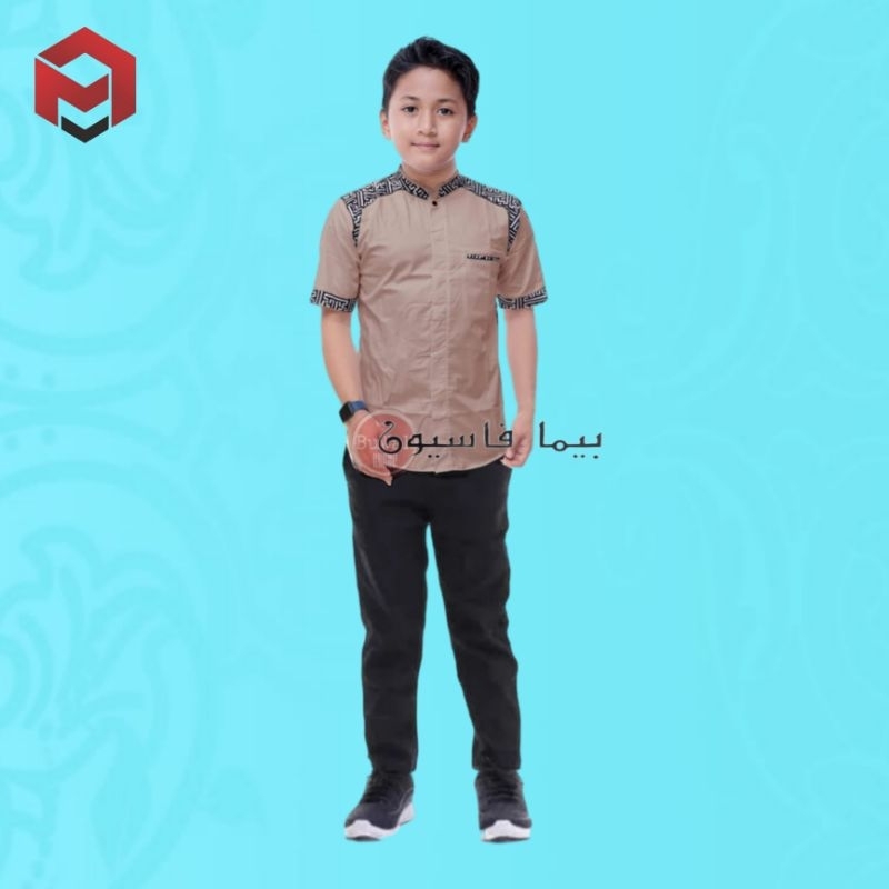 Setelan kurta anak dan celana chinos // baju koko anak laki setelan usia 8 - 15 tahun