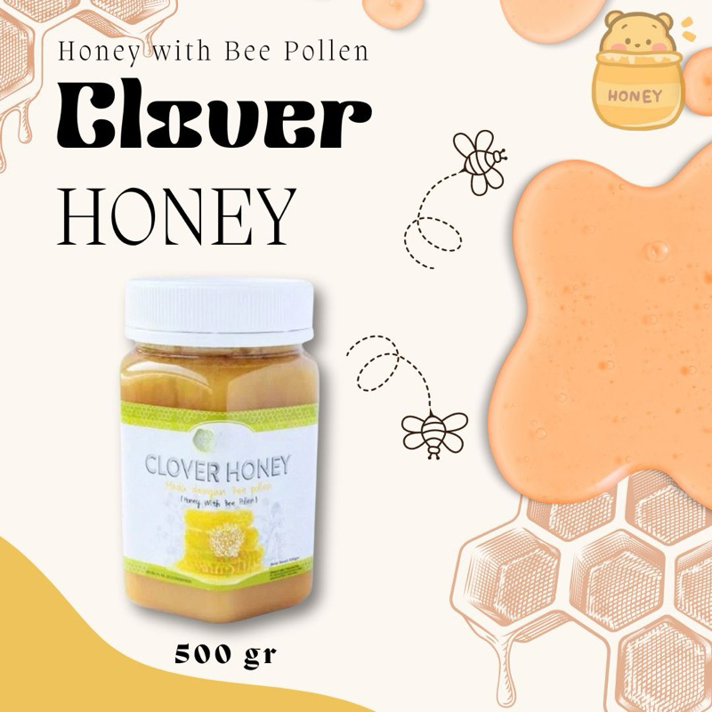 

MADU CLOVER HONEY 500gr FREE SENDOK KAYU ORIGINAL EXP 2026