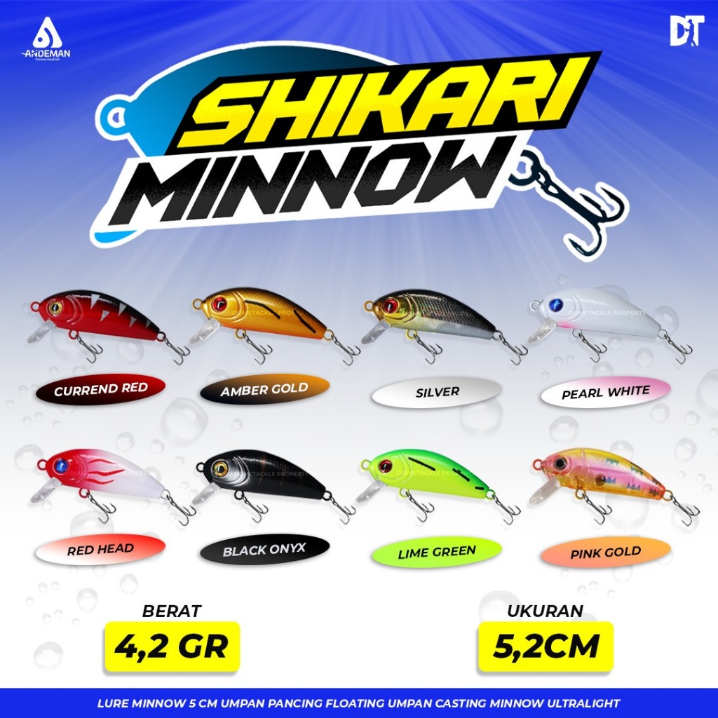 Minnow Shikari Andeman Lure Umpan Pancing 5 cm Umpan Pancing Floating umpan casting minnow ultraligh