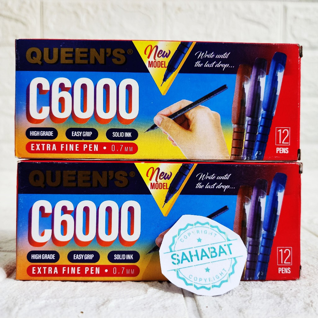 

PULPEN FASTER QUEEN'S C6000 EXTRA PEN BOLPOIN FASTER PENA MURAH - WARNA HITAM (12PCS)