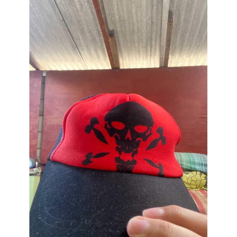 Topi y2k skull skeleton