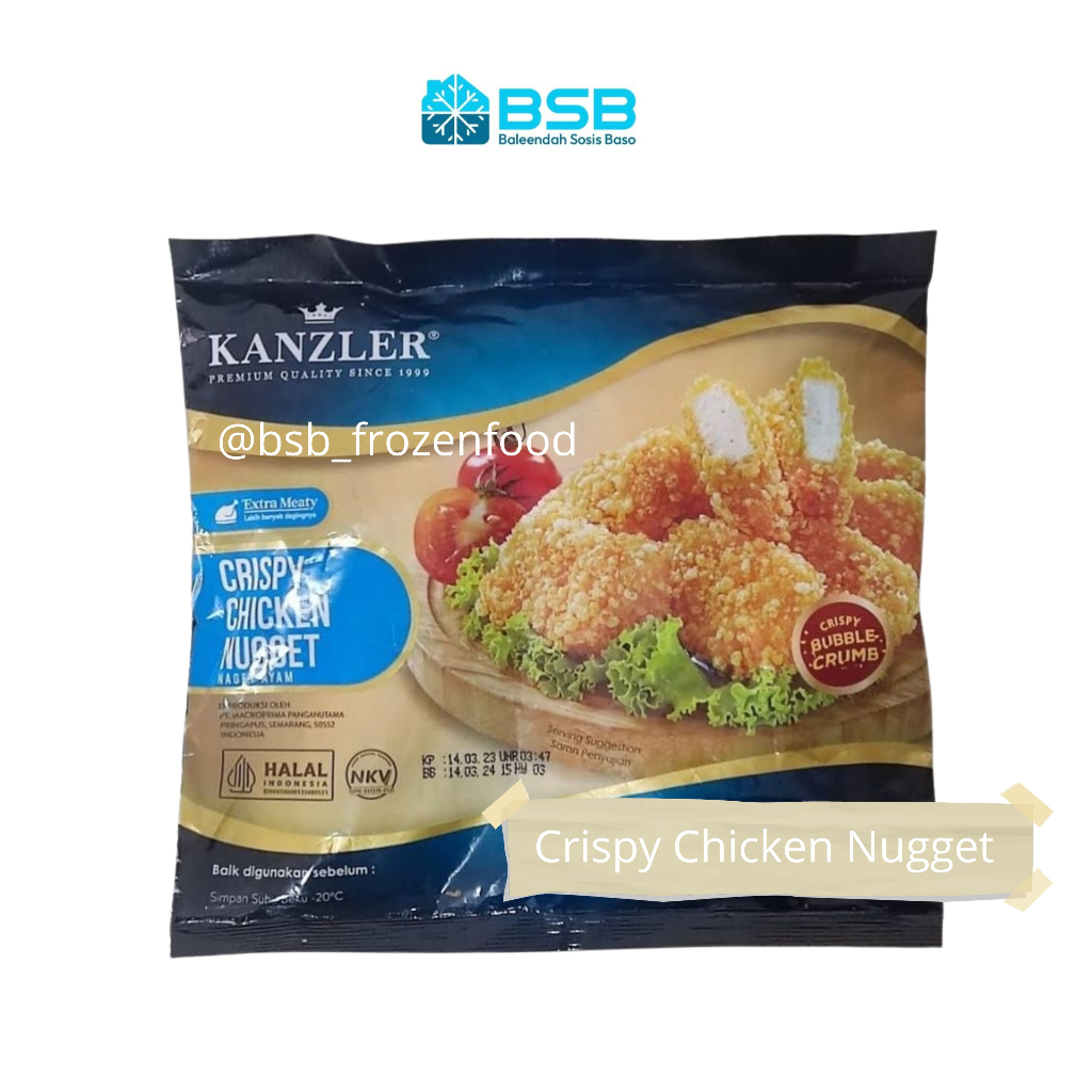 

Kanzler Crispy Chicken Nugget 450gr Naget Ayam Krispi Ekstra Bubble Crumb 120 gr