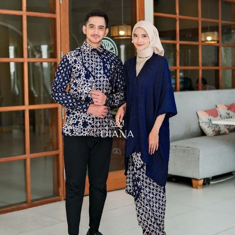 Diana Batik - COUPLE SET BLOUSE ARUNA POLOS | Couple Kaftan Blouse Batik | Kaftan Lebaran
