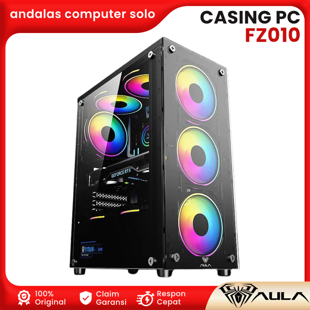 CASING CASE PC RGB GAMING GAME AULA FZ010 PC KOMPUTER GAMING CASE RGB