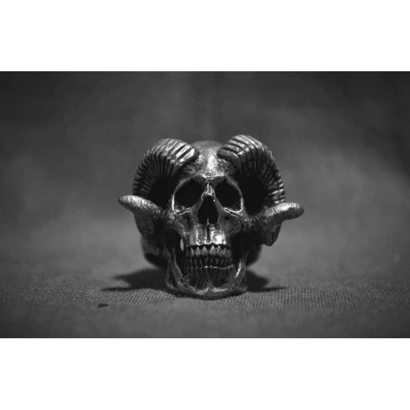 cincin / horn skull ring / skull ring / cincin tengkorak