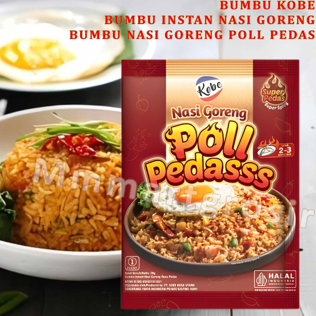 

Kobe / Bumbu Instan Nasi Goreng / Bumbu Nasi Goreng Poll Pedas / 20gr