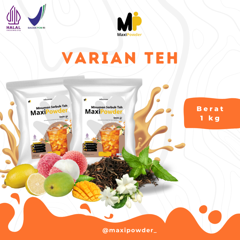 

Bubuk Minuman Rasa Teh 1kg / Minuman Kekinian Varian Teh Termurah / MaxiPowder