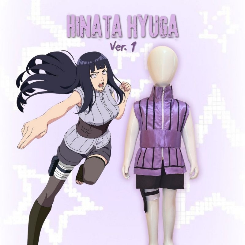 Kostum Hinata Hyuga Untuk Anak dan Dewasa Versi Lengan Pendek | Hinata Hyuga Costume For Kids and Ad