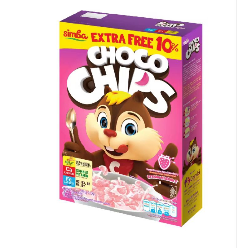 

Simba Choco Chips Strawberry Box 150gr Sereal Sarapan