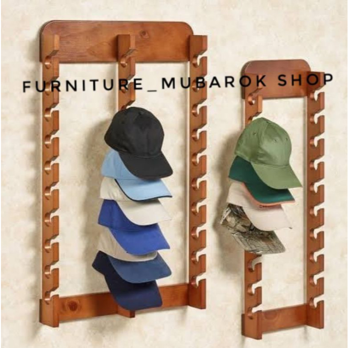 Baru  RAK TOPI TEMPEL DINDING JUMBO/RAK TOPI KAYU