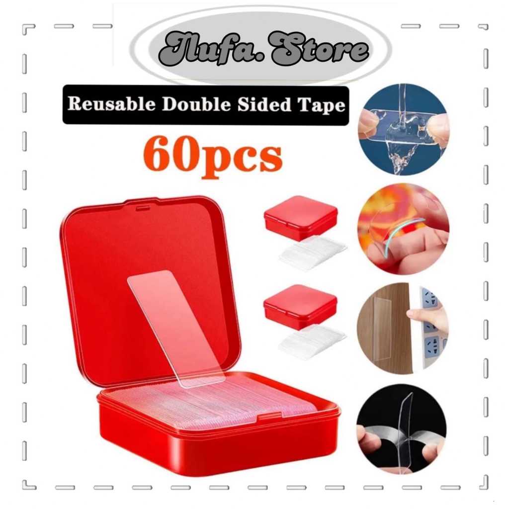 

ILU342 Kotak Stiker Tape Perekat Dinding Model Dua sisi Bahan Pvc Trans
