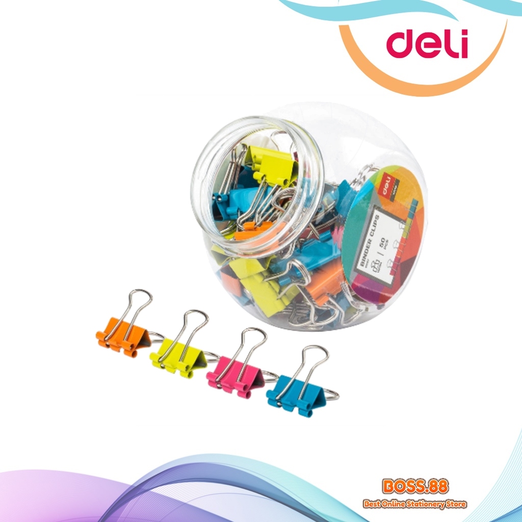 

BINDER CLIP / KLIP BINDER WARNA DELI E-8557 (1 BOX)
