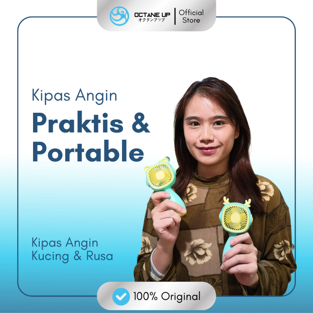 Kipas Angin Genggam Mini Portable Usb Tanduk Rusa Premium Octane Up