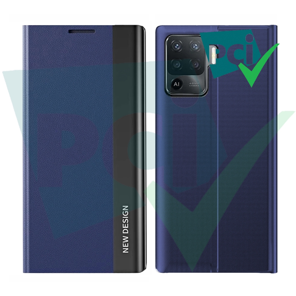 Flip Case Oppo Reno 5F Electro Standing Casing HP Smart Windows Premium Super Full 360 Degree Mewah 