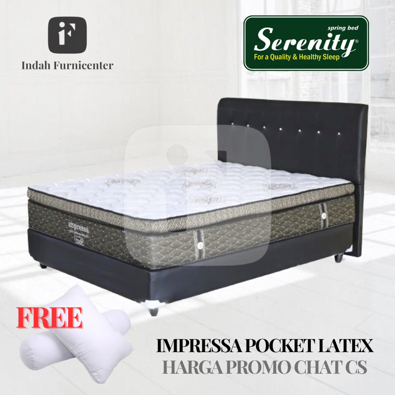 Spring bed Elite Serenity pocket latex 120 x 200 160 x 200 180 x 200 impressa empuk mewah murah pock