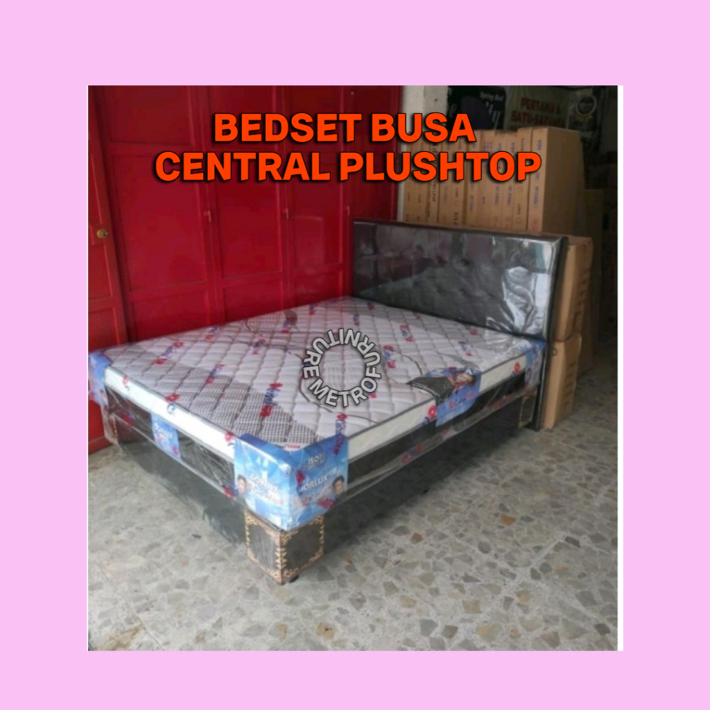 BED SET BUSA CENTRAL SATU SET KASUR BUSA CENTRAL PLUSHTOP FREE ONGKIR SERANG KOTA SET DIVAN SANDARAN