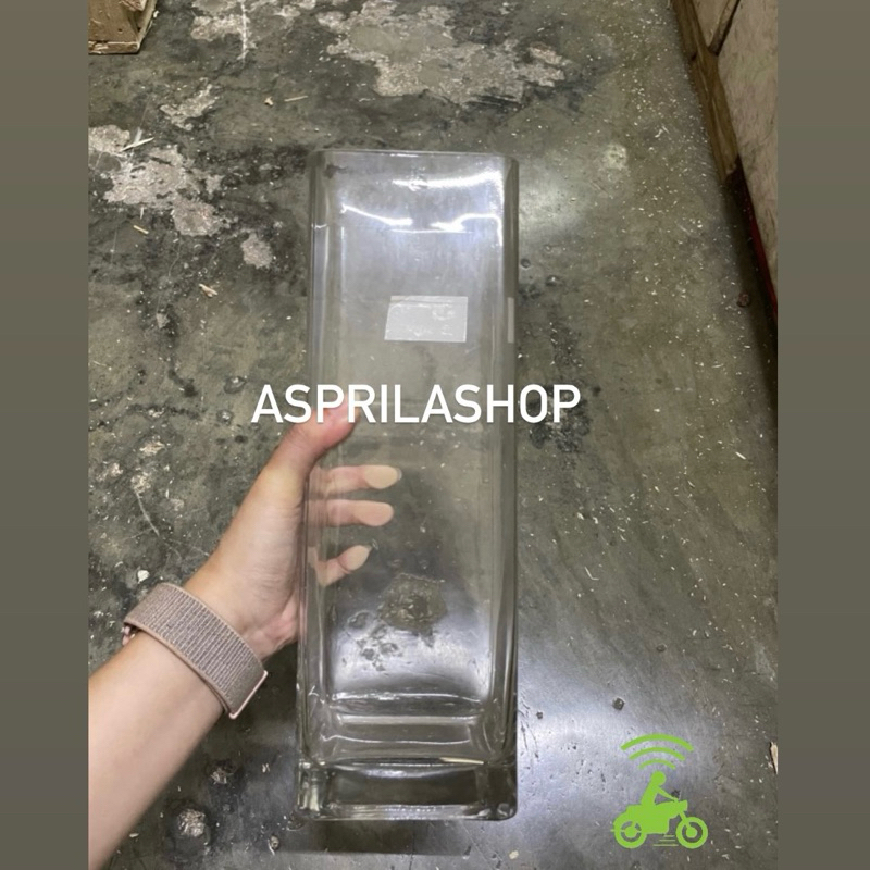 [ OJOL ] 10x30 Vas bunga kotak kaca tinggi 30cm lebar 10cm best seller vas kotak kaca bening tinggi 