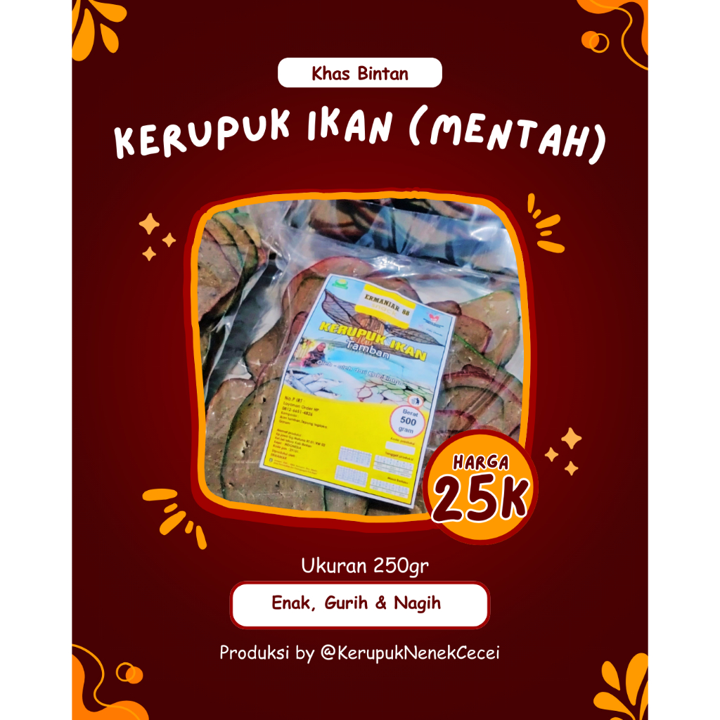 

Kerupuk Ikan Tamban Asli (Mentah) 250gr